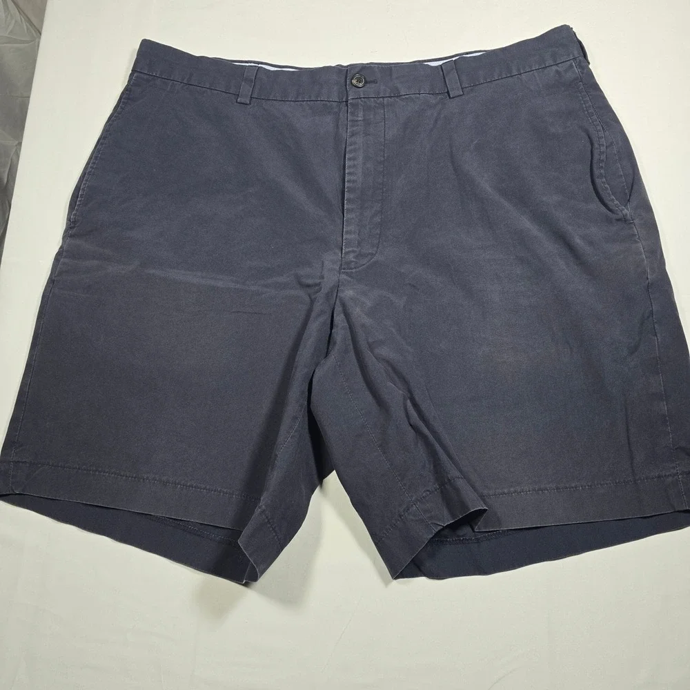 Brooks Brothers 346 Mens Navy Blue Chino Shorts 100% Cotton Size 38 Casual Twill